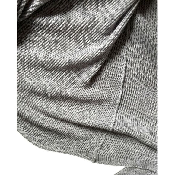 Free People Making Waves Cardigan Sweater size XS Gray Midi Linen Cotton - Picture 8 of 12